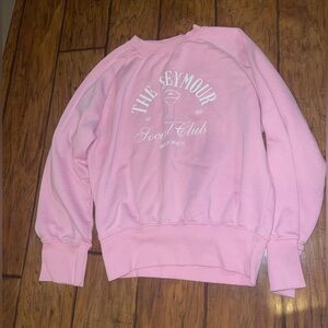 PrettyLittleThing pink the Seymour crewneck sweatshirt top shirt womans small
